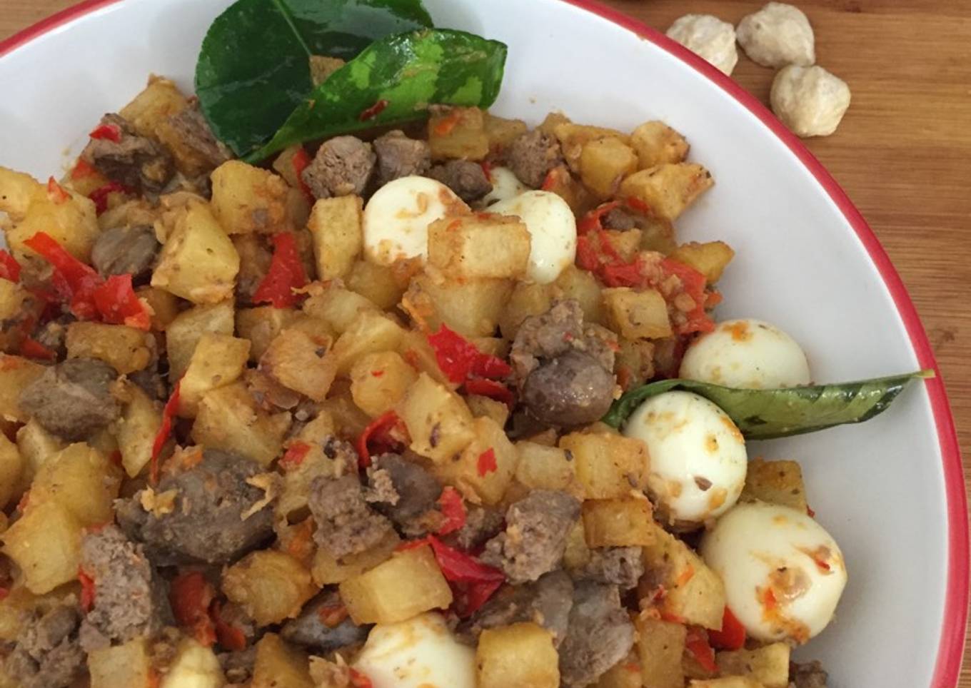 Balado Kentang, Ati Ayam & Telur Puyuh