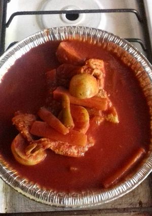 Una foto de Carne de puerco a la naranja