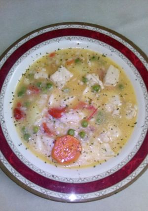 Una foto de Arroz caldoso con pollo