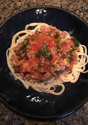 รูปของ Linguine ซอสมะเขือเทศหมูสับ