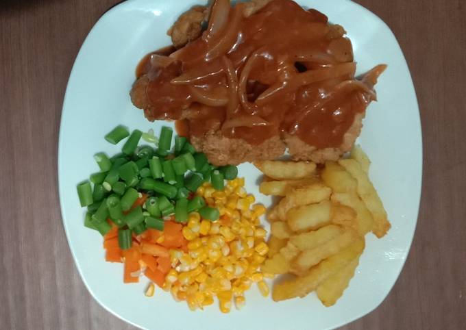 Cara Buat Steak Ayam saus barbeque Farah Quinn