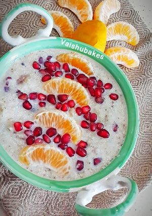 A picture of Sago and Orange Kheer.