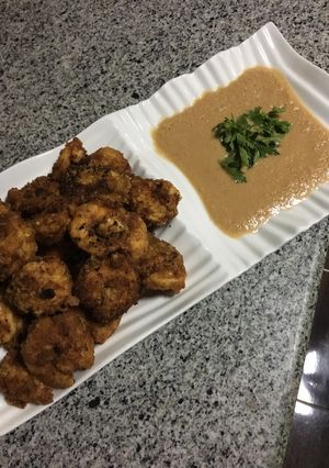 صورة لوصفة روبيان مقلي مع صلصه الطماطم