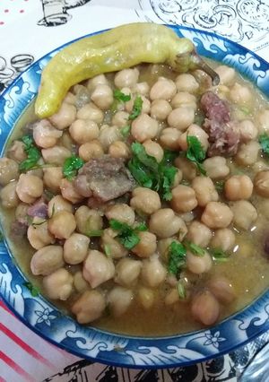 صورة لوصفة حمص مرق ابيض