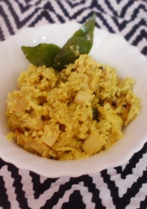 A picture of Mushroom thoran.