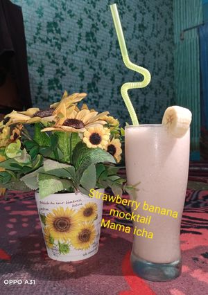 Foto resep Strawberry banana mocktail