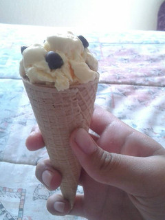 Una foto de Helado de vainilla con chispas de chocolate