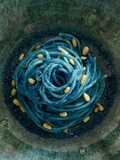 Ocean Blue Pasta with Toasted Pine Nuts and Parmesan