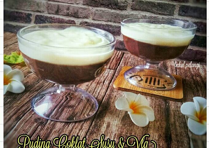 Puding Coklat Susu dan Vla