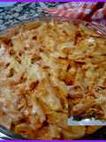 Pasticho (Lasaña) de pasta corta con pollo y jamón ahumado