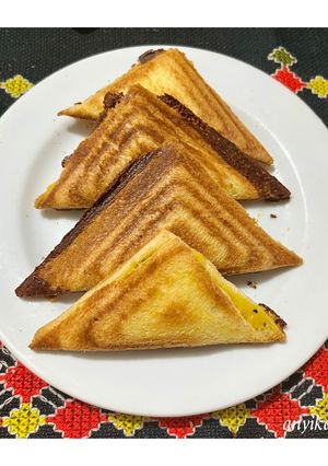 Foto resep Sandwich Panggang Telur Dadar Keju