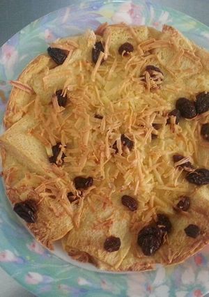 Foto resep Puding Roti Keki (Keju Kismis)