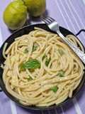 Krémes, citromos, sajtos spagetti🍋🌱 (vegán)