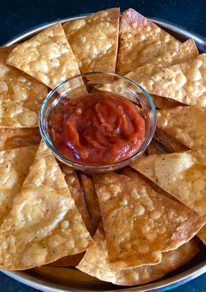 A picture of Fried Tortilla Nachos.