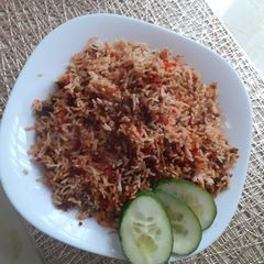 A picture of Qeema beryani.