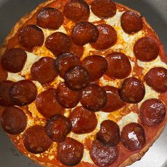A picture of Hot Honey Pepperoni Cauli-Pizza (Low Effort).