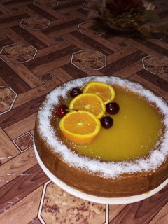 صورة لوصفة كيكة مول العجيب بكريمة برتقال 🍊