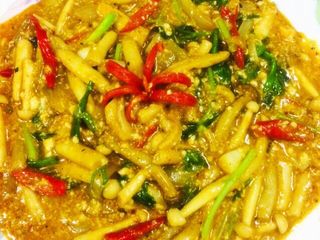 เห็ดผัดผงกะหรี่ เจ,วีแกน Vegan, No animals