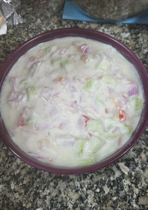 A picture of Yogurt Salad (AKA Raita).