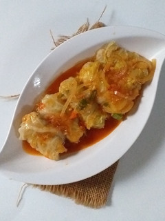 Foto resep Sawi isi ayam wortel