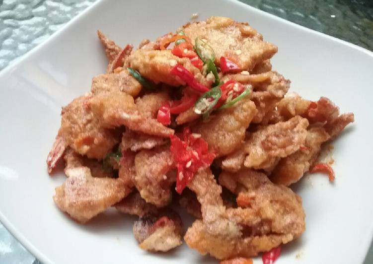 Resep: Udang telur asin spicy ala bunda jkb yang Nikmat
