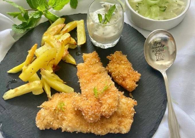 Fish & chips et salade de fenouil