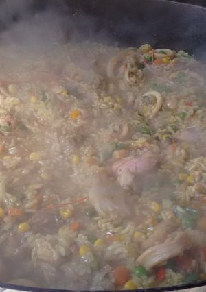 Una foto de Paella al disco
