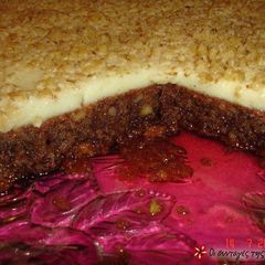 A picture of Karidopita with pudding.