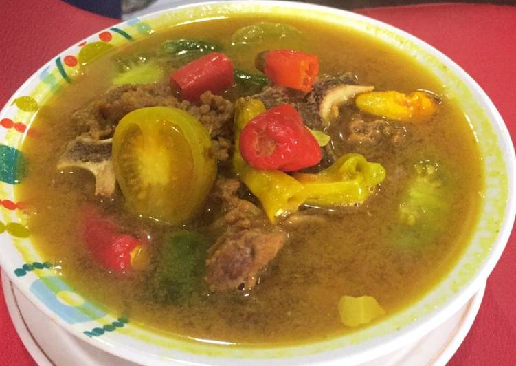Cara Membuat Iga sapi kuah asem, Enak Banget