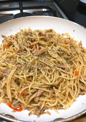 Foto resep Spaghetti Tuna aglio olio simple & super yummy 👌