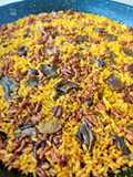 Arroz con carne picada sabor chorizo y boletus