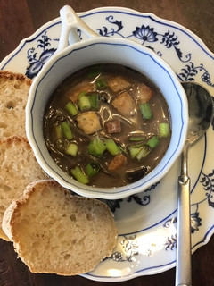 A picture of California Farm Fresh Duck Wild Rice Soup.