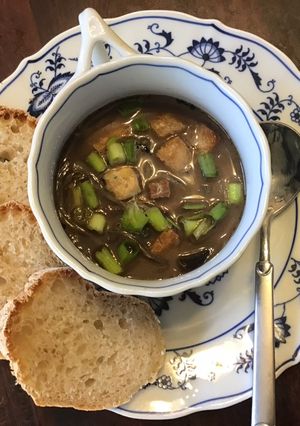 A picture of California Farm Fresh Duck Wild Rice Soup.