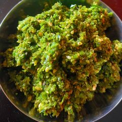A picture of Turai /ridge gourd peel chutney.