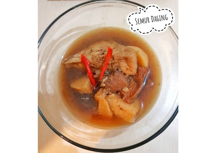 Semur Daging (Ala Anak Kost, Bumbu Instan Mode "ON")