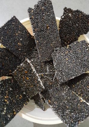 A picture of Black sesame Chikki.