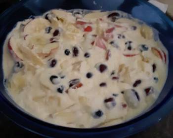 Popular Cuisine Creamy Cheesecake Fruit Salad Delicious Perfect