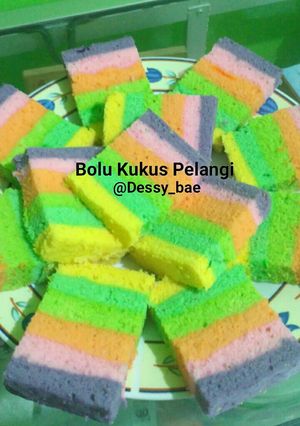 Foto resep Bolu Kukus Pelangi/Rainbow Cake