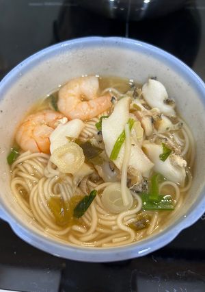 Hình của món Mì Somen Bào Ngư Miso BLW.