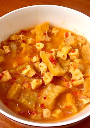 Foto resep Krecek, tahu, kentang pedas with fiber creme