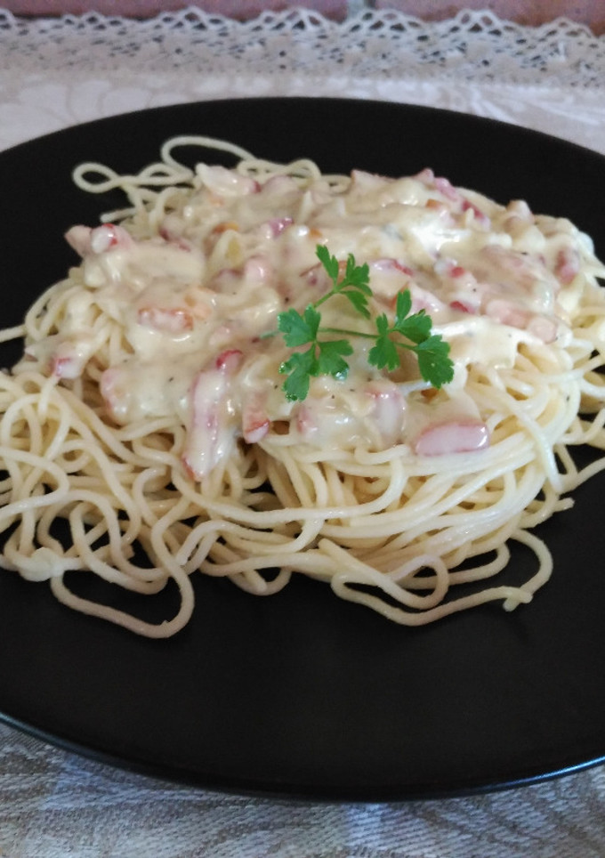 Una foto de Espaguetis al ROQUEFORT