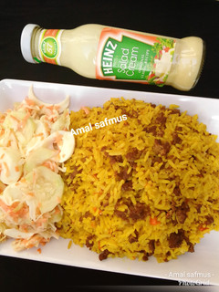 A picture of END OF THE YEAR RECIPE(TUMERIC RICE WITH MINCED MEAT).