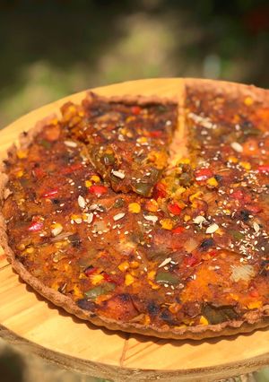 Una foto de 🥧🫑🎃TARTA DE VERDURAS INTEGRAL 🎃🫑🥧