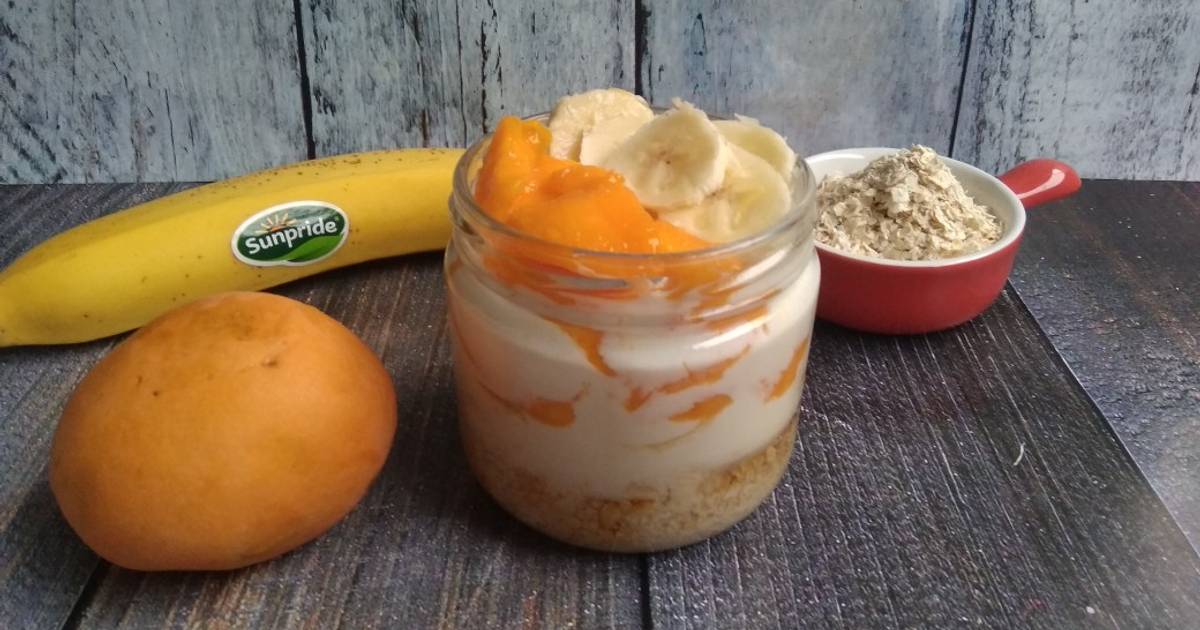 Resep Overnight Oats (Mango & Banana) Oleh Nur Ummu Faris - Cookpad