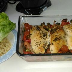 A picture of Chicken stuffed veggie.