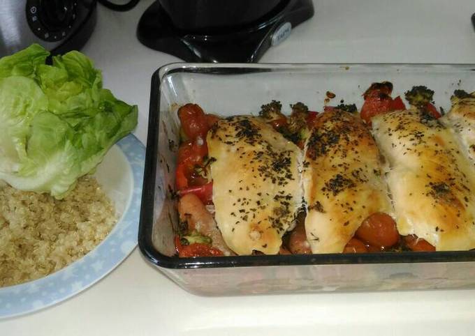 Chicken stuffed veggie