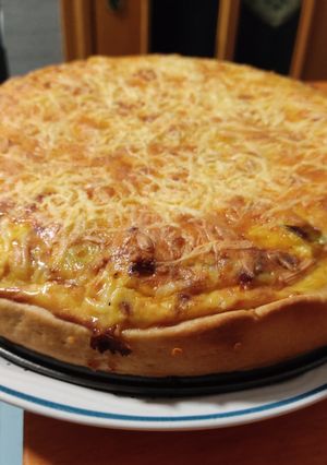 Una foto de Quiche de puerro y jamón serrano con queso