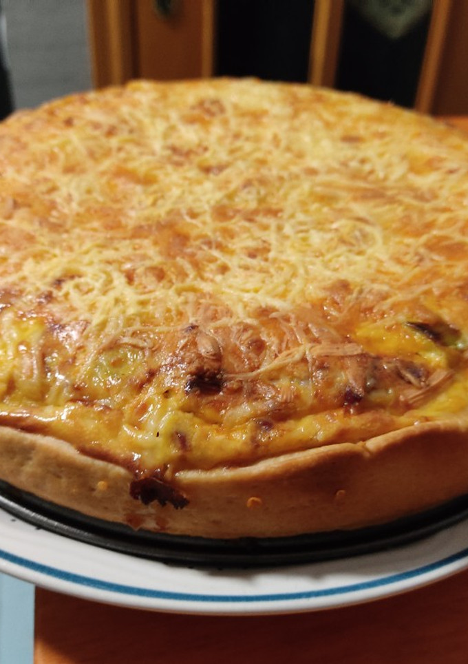 Una foto de Quiche de puerro y jamón serrano con queso