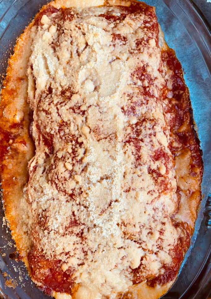Una foto de Canelones de gambas y shiitake