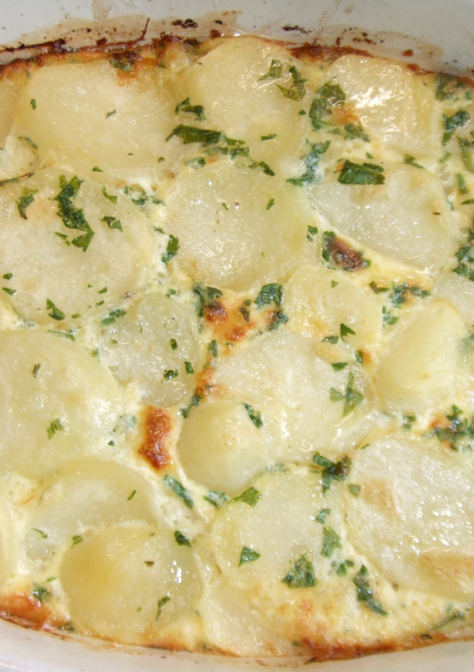 Una foto de Bacalao horneado con patatas 